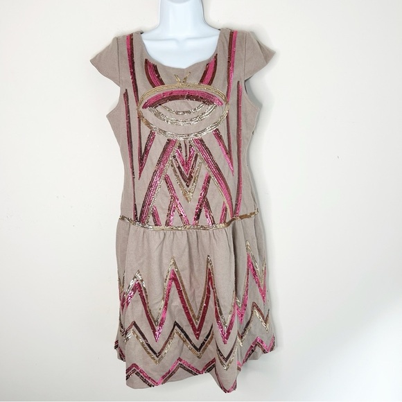 Kenzo Women’s Sequin Mini Dress Brown Size XL - Picture 5 of 16